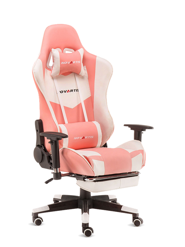 ขายส่งเก้าอี้เล่นเกม PU PVC คุณภาพสูง Modern Racing Pink Gear 