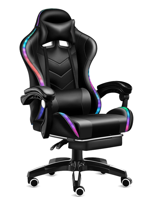 เก้าอี้นวดเล่นเกมคอมพิวเตอร์ RGB Led Gamer หลากสีสันพร้อมลำโพง  เก้าอี้นวดเล่นเกมคอมพิวเตอร์ RGB Led Gamer หลากสีสันพร้อมลำโพง